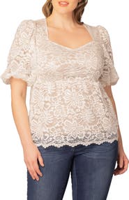 Kiyonna Winsome Puff Sleeve Lace Top
