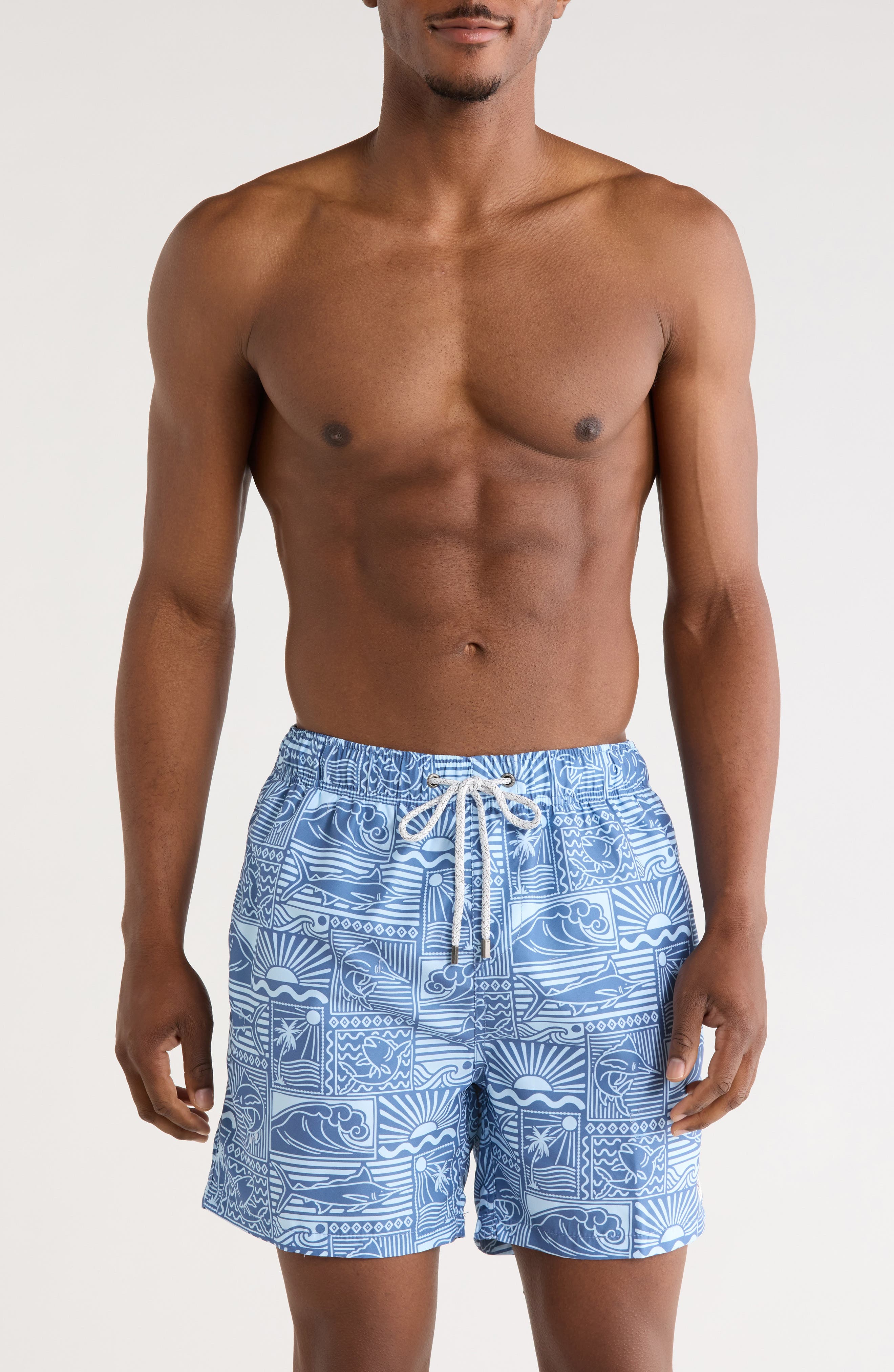 Printed Rising Sun Volley Swim Shorts