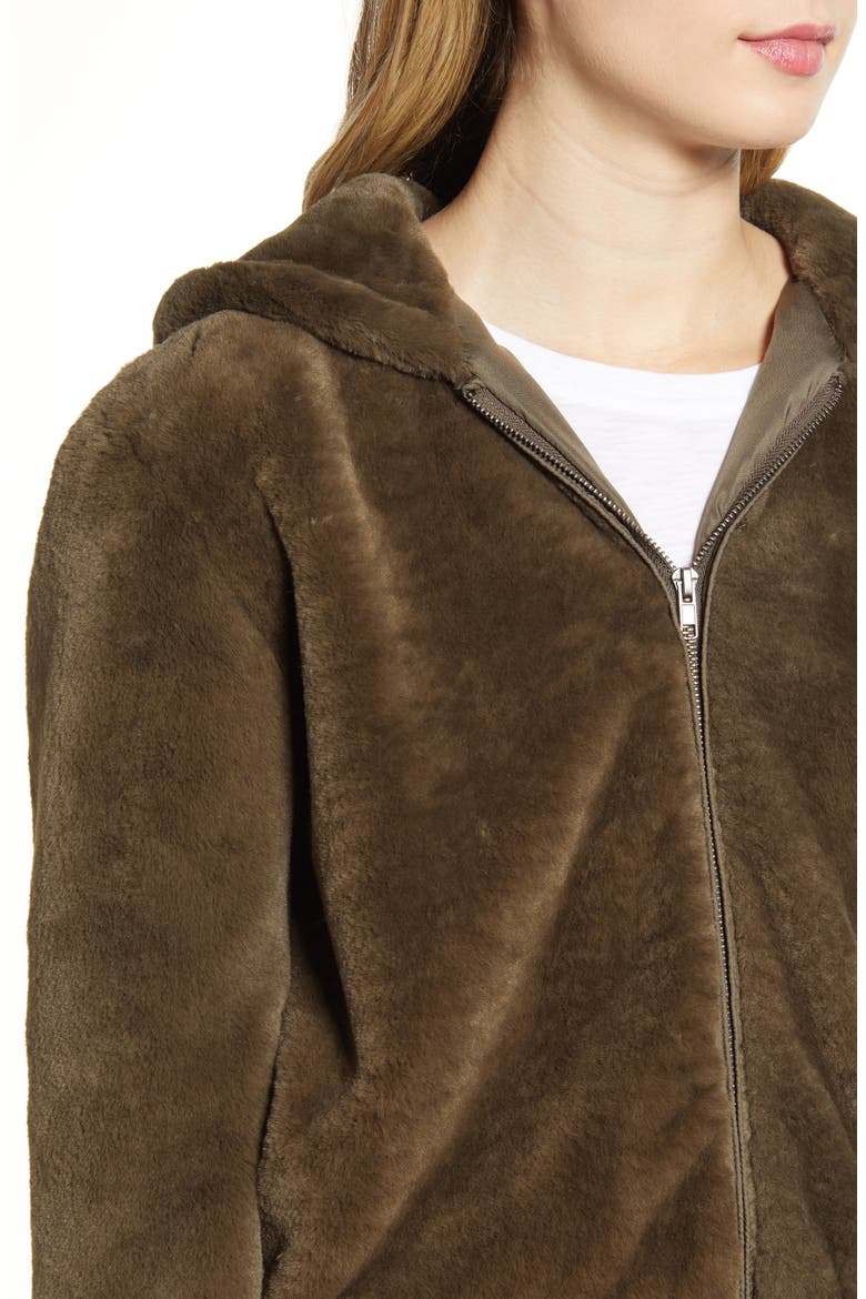 Breda Faux Fur Hooded Jacket, Alternate, color, ARMY