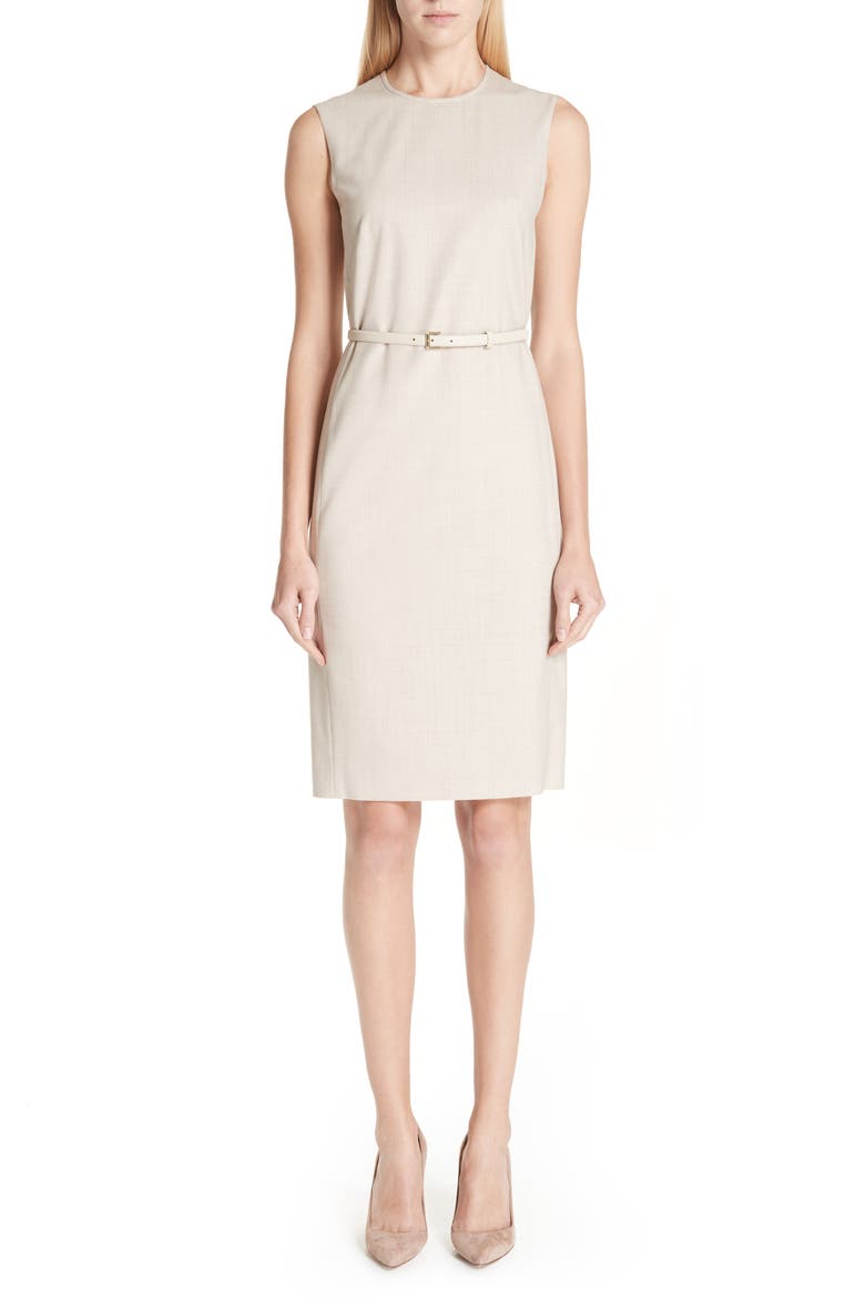 Petra Stretch Wool Dress, Main, color, BEIGE