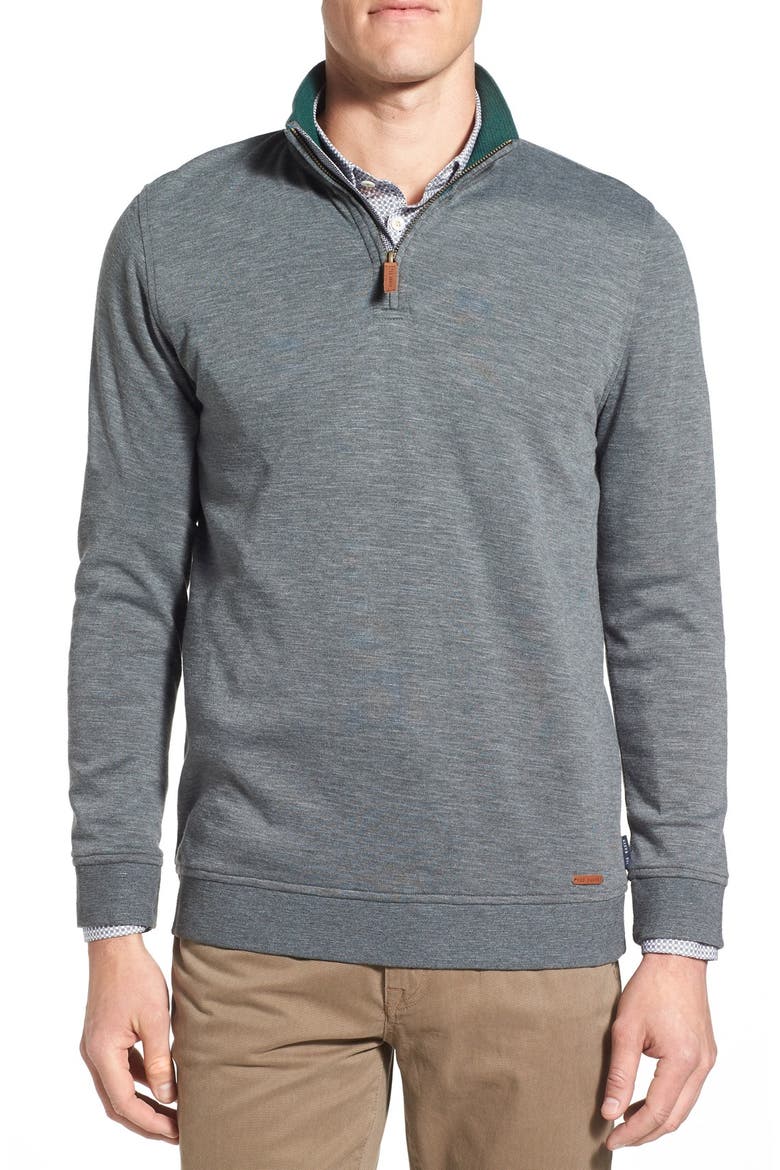 'Mandra' Quarter Zip Pullover, Main, color, CHARCOAL