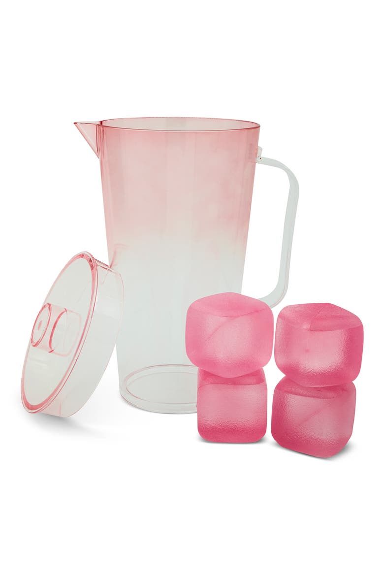 Pitcher & Ice Cube Set, Main, color, PINK