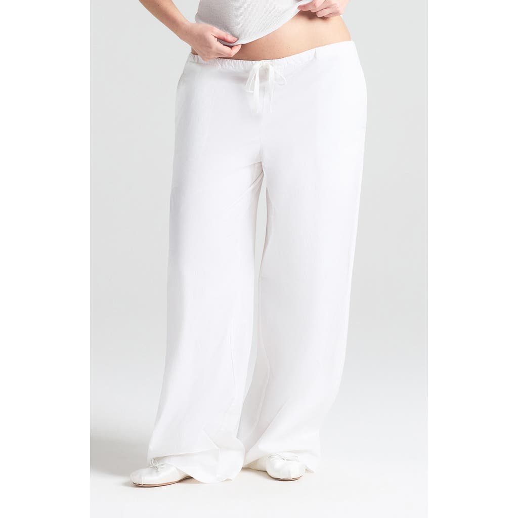 Skims Cotton Poplin Straight Leg Pants In Snow