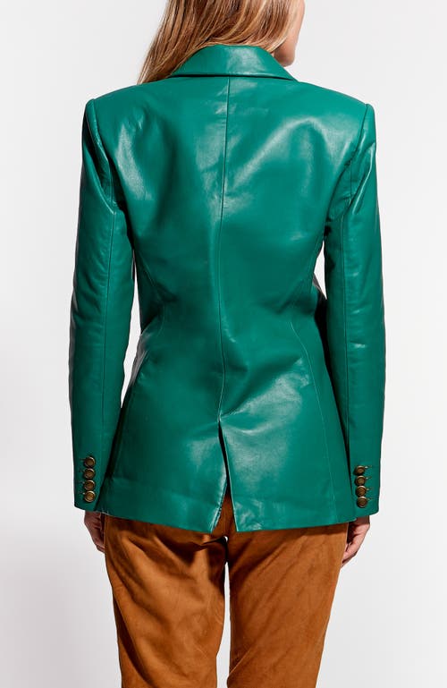 As By Df Beck Recycled Leather Blazer In Green