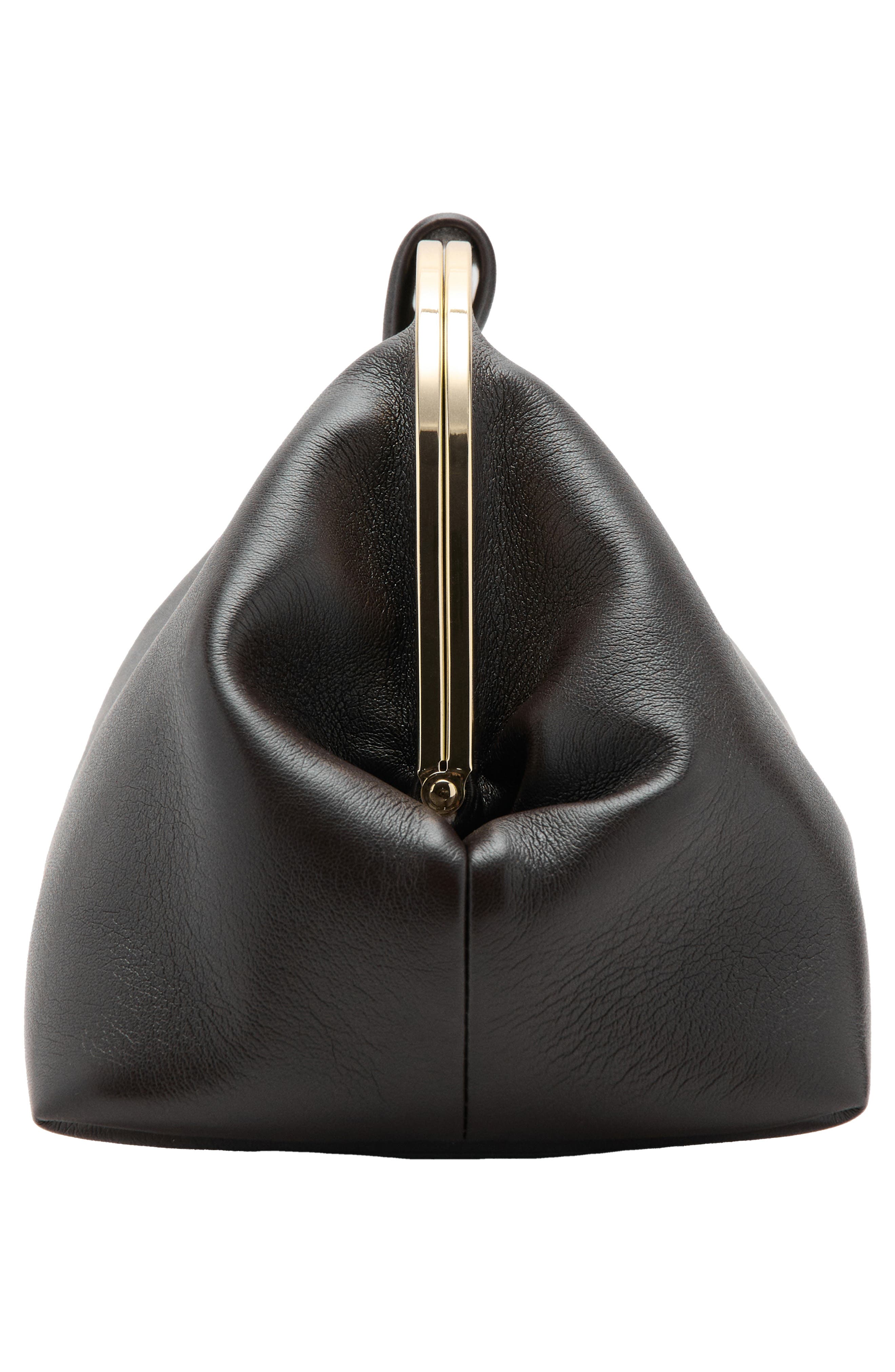 Large Faux Leather Frame Clutch, Alternate, color, CHOCOLATE
