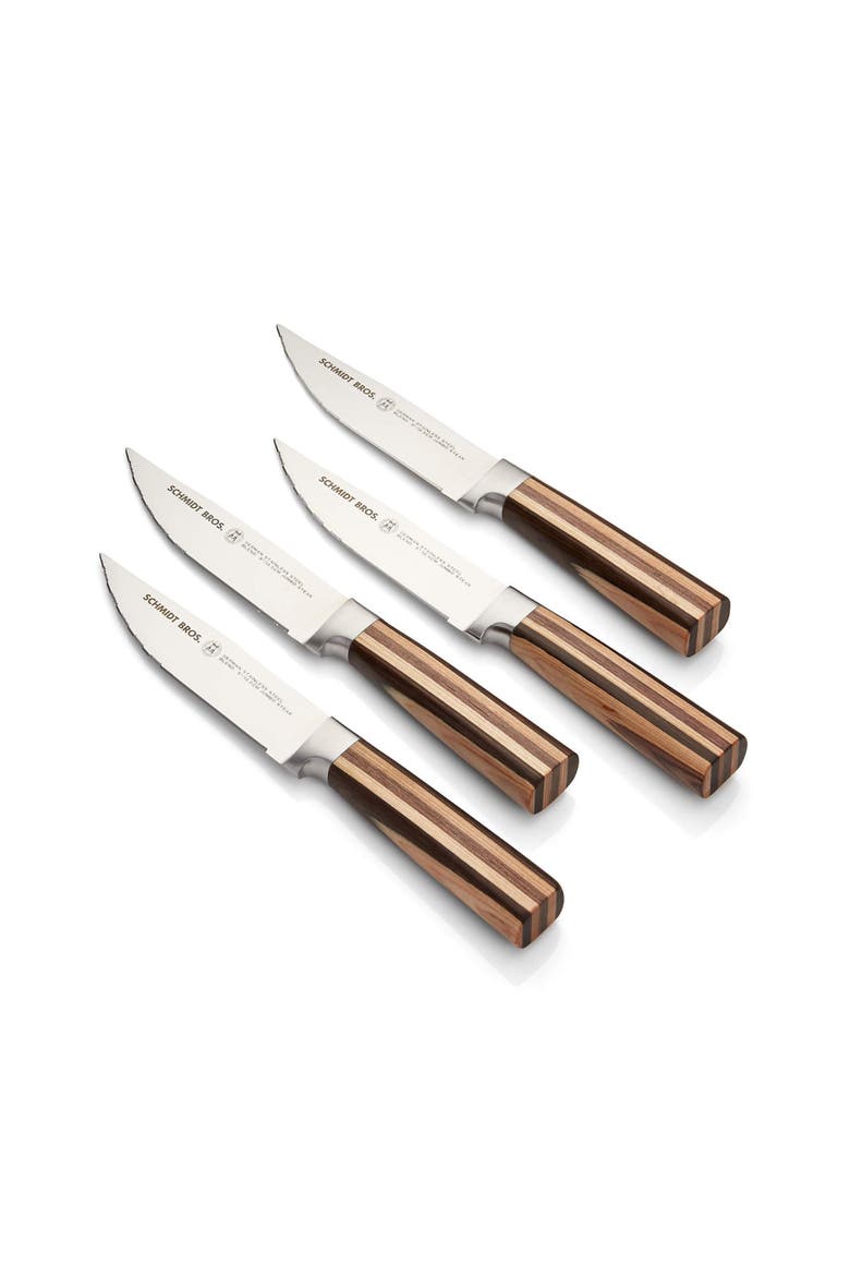 Farmhouse 4-Piece Steak Set, Alternate, color, Brown