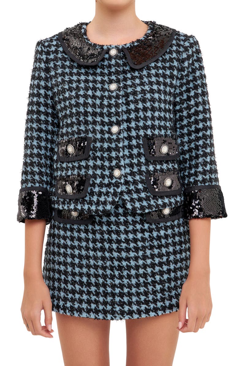 Endless Rose Premium Sequin Tweed Jacket, Alternate, color, 