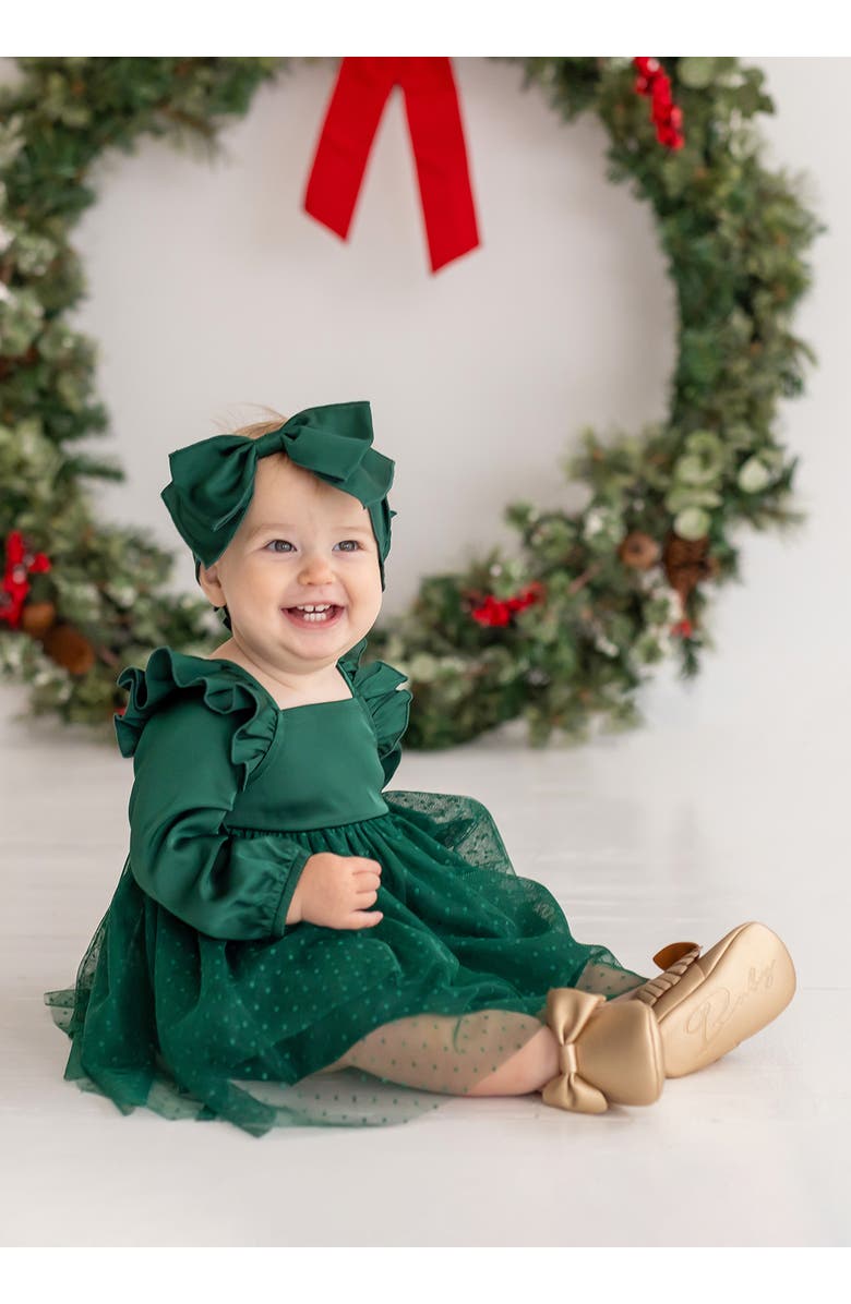 Isobella & Chloe Mistletoe Emerald Dress, Alternate, color, Green