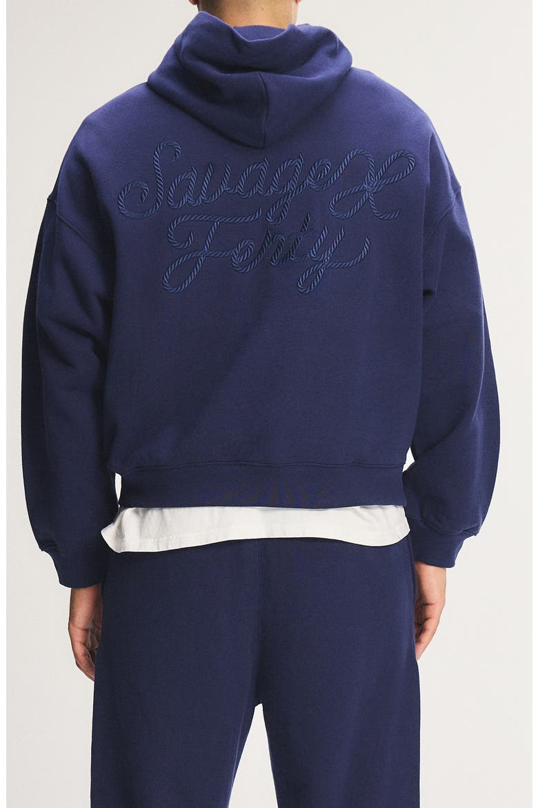 Fleece Hoodie, Alternate, color, DARK AND STORMY BLUE