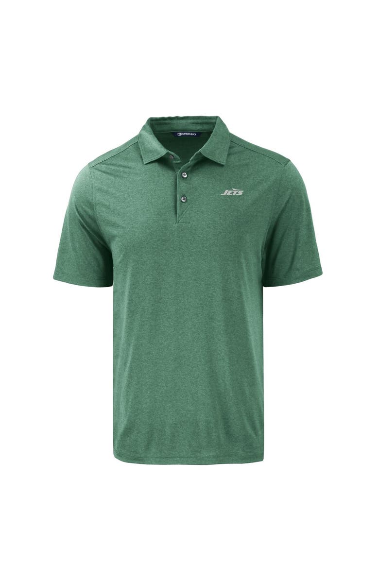 Cutter & Buck Men's Cutter & Buck Hunter Green New York Jets Primary Logo Coastline Epic Comfort Eco Recycled Polo, Alternate, color, Hunter Green