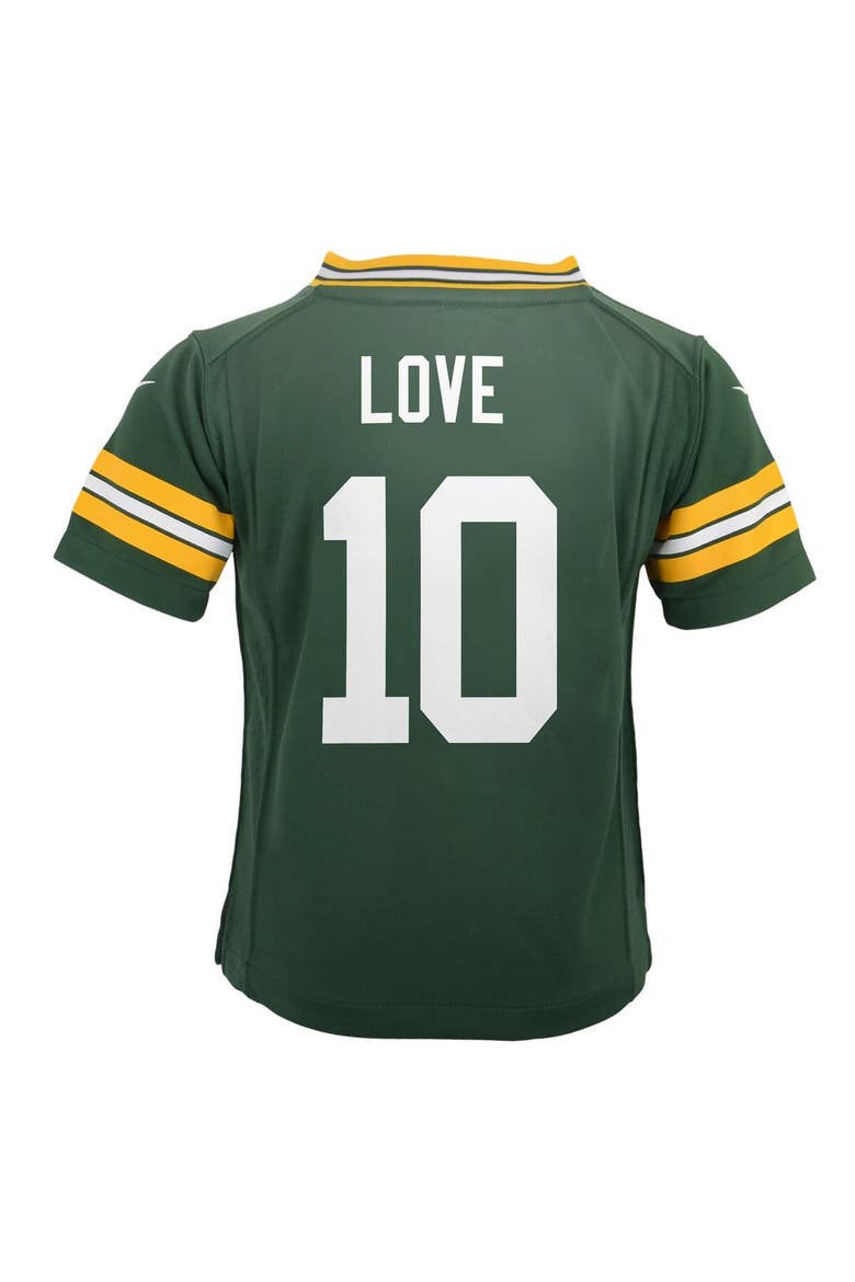 Preschool Nike Jordan Love Green Green Bay Packers Team Player Game Jersey, Alternate, color, Green