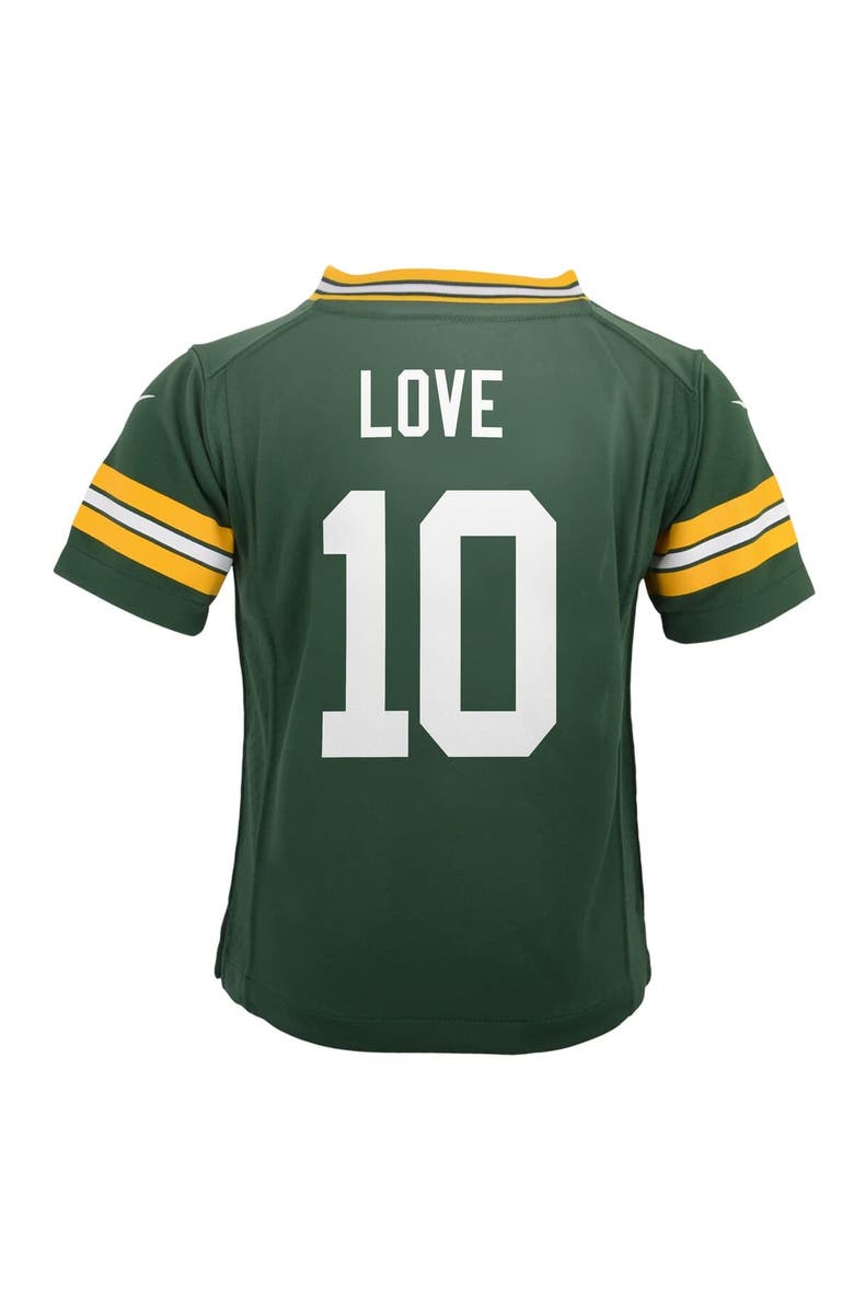 Nike Preschool Nike Jordan Love Green Green Bay Packers Team Player Game Jersey, Alternate, color,