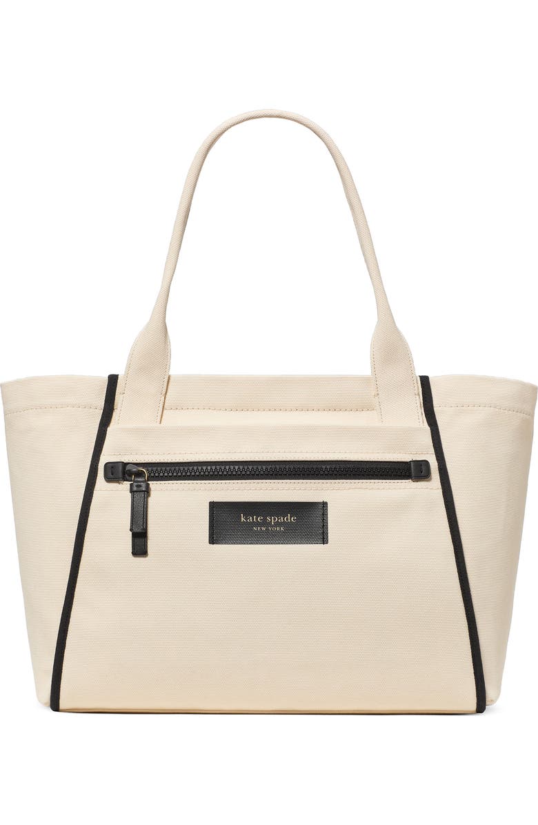 Kate Spade New York dash canvas large tote bag, Main, color, Natural