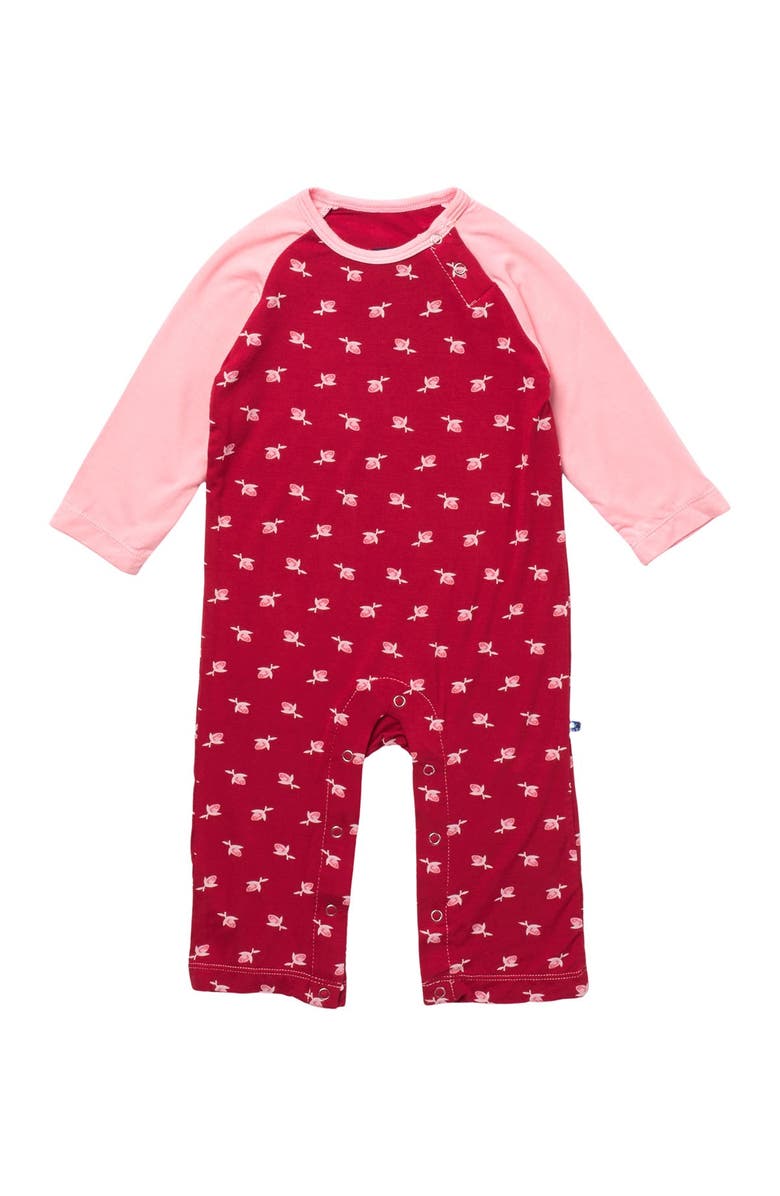 KicKee Pants Patterned Raglan Sleeve Bodysuit, Main, color, 