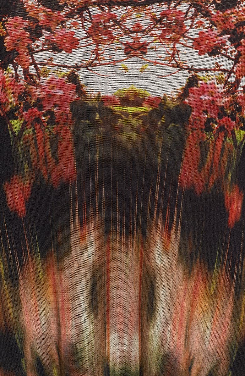 Fuzzi Jean Paul Gaultier Print Turtleneck Tulle Trapeze Dress, Alternate, color,