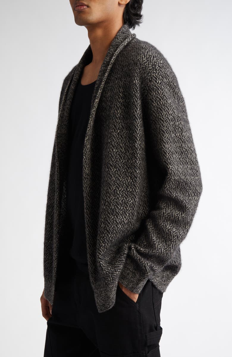 FRENCKENBERGER Hamza Open Front Cashmere & Silk Herringbone Cardigan, Alternate, color, 