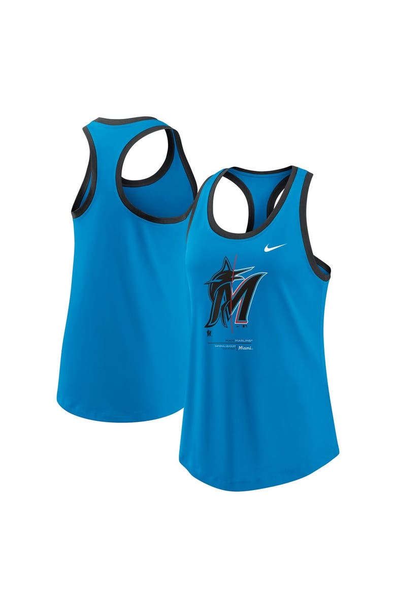 Nike Women's Nike Blue Miami Marlins Tech Tri-Blend Tank Top, Main, color, 