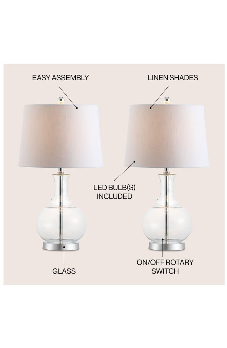 JONATHAN Y Lavelle 25" Glass LED Table Lamp, Alternate, color, Clear
