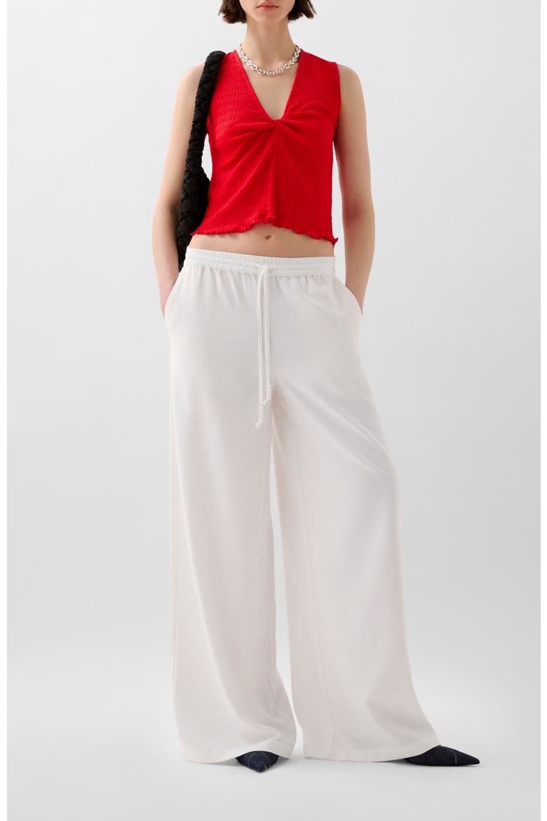 Wrinkle Chestknot Tee, Alternate, color, Red