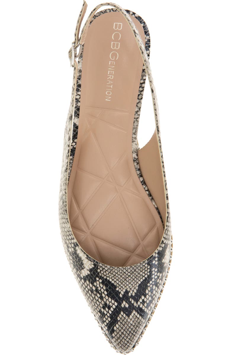BCBGeneration Valerie Slingback Pointed Toe Flat, Alternate, color, Snake