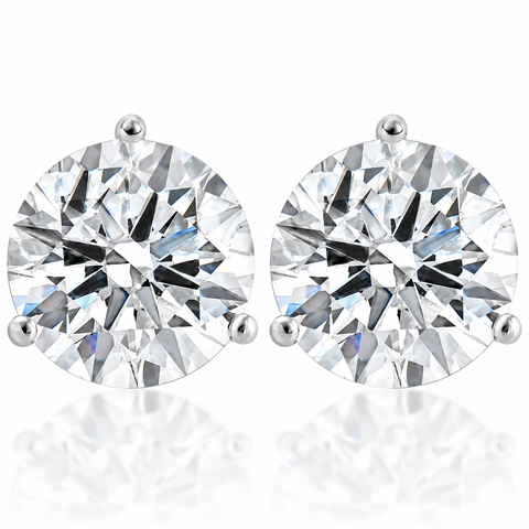 Certified 6 Ct tw 14k Gold Lab Grown Round-Cut Diamond Martini Studs