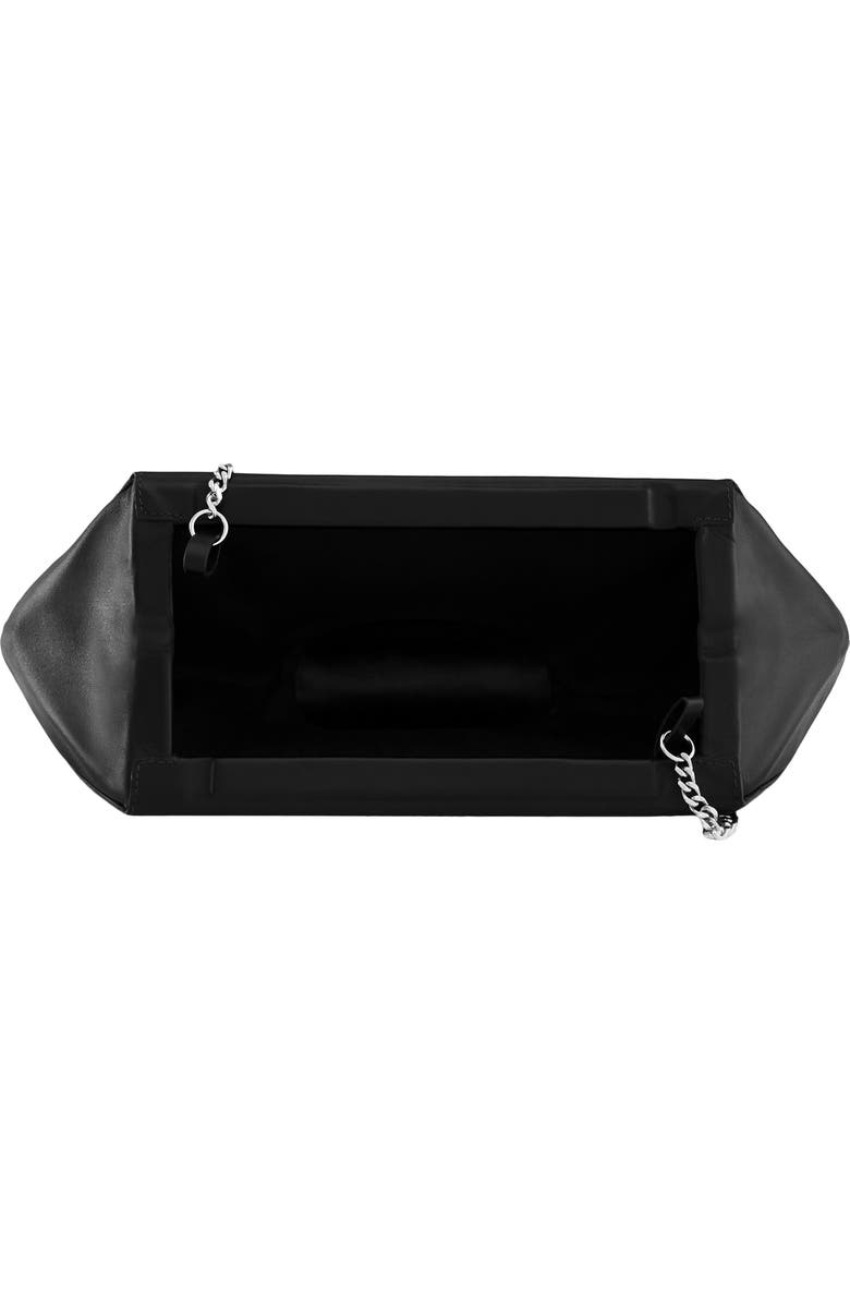 behno Elizabeth Leather Baguette Clutch, Alternate, color, Black