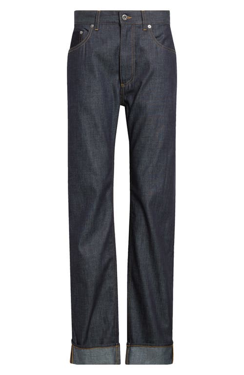 Bottega Veneta Womens Indigo Folded-cuffs Straight-leg Denim Jeans In Black