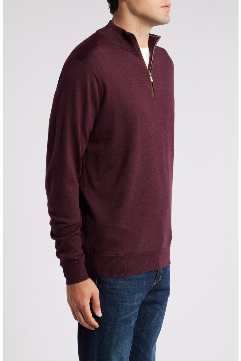 Autumn Crest Wool Blend Quarter Zip Sweater, Alternate, color, WINTERBERRY