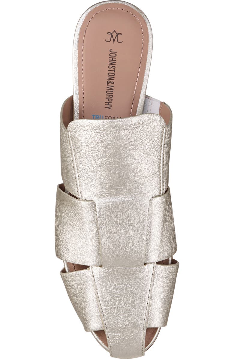 Johnston & Murphy Claire Leather Fisherman Mule Sandal, Alternate, color, Platinum Metallic Sheepskin