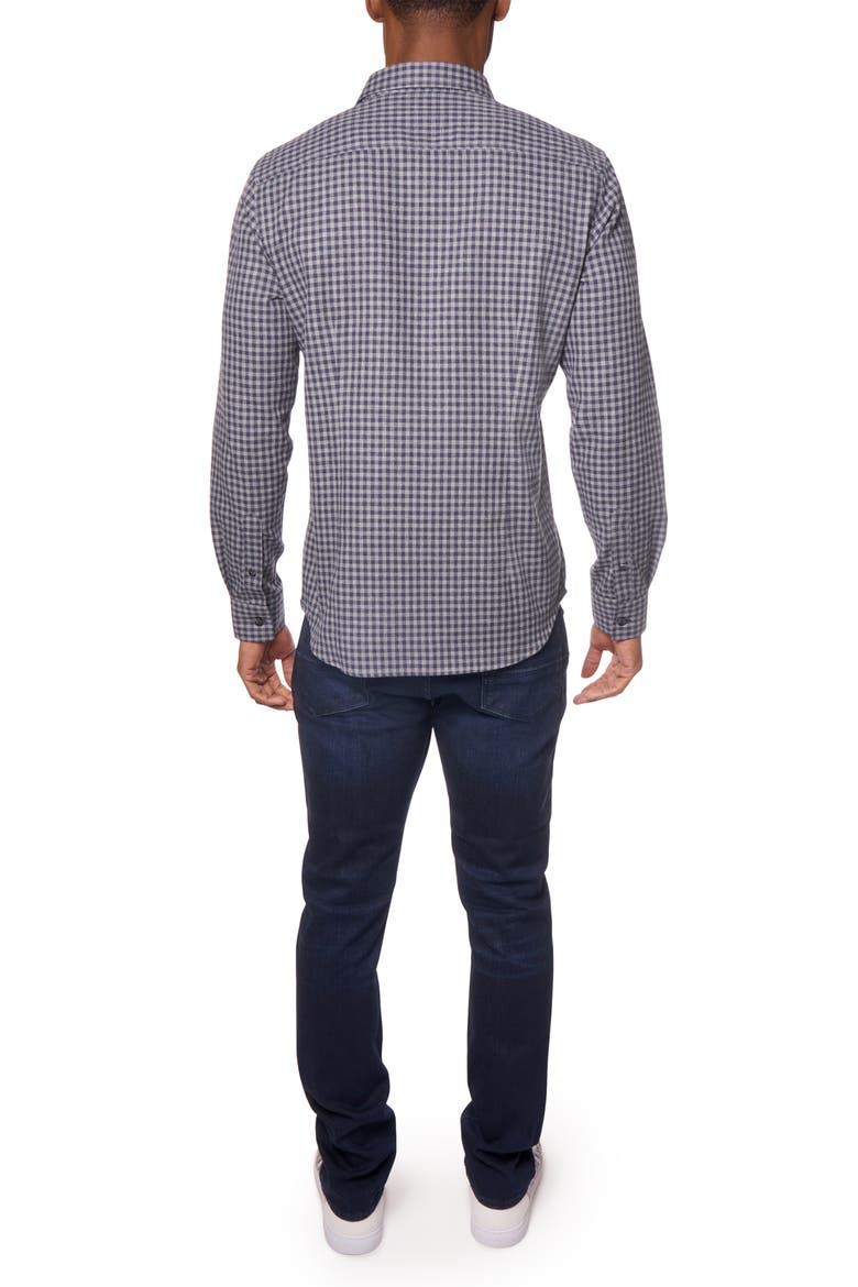 Eratos Check Flannel Button-Up Shirt, Alternate, color, NAVY