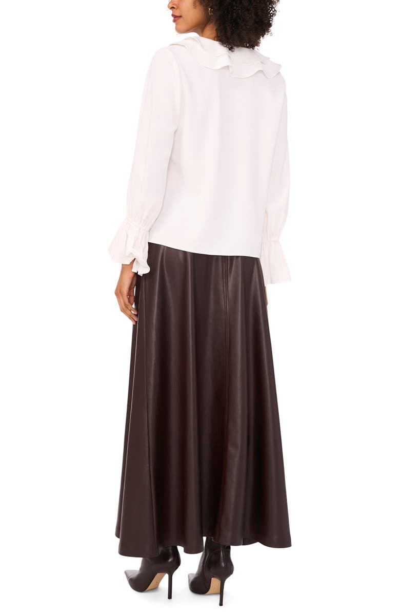 Vince Camuto Double Ruffle Bell Sleeve Top, Alternate, color, New Ivory