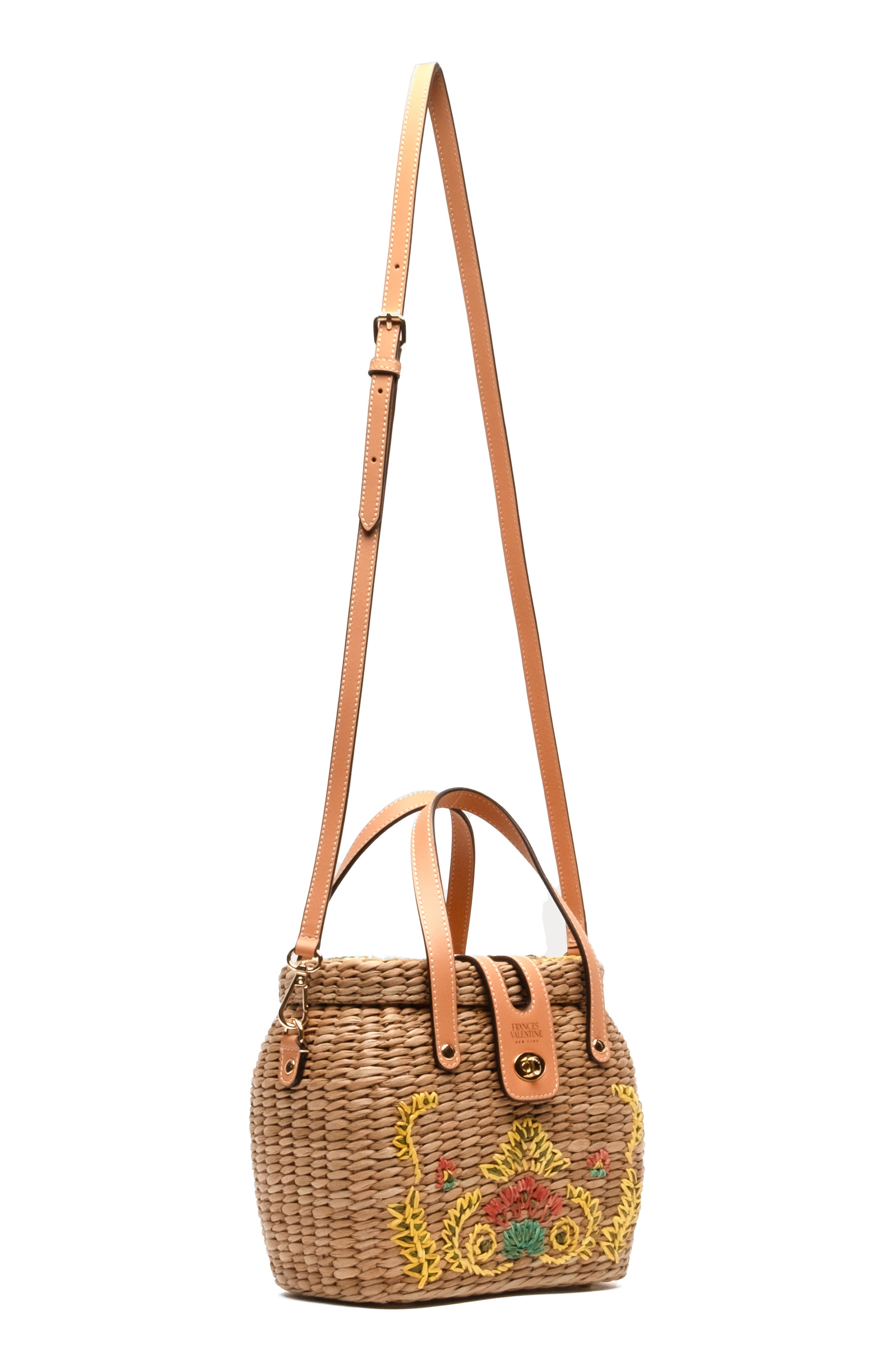 Frances Valentine Harriet Wicker Top Handle Bag, Alternate, color, Natural/ Multi