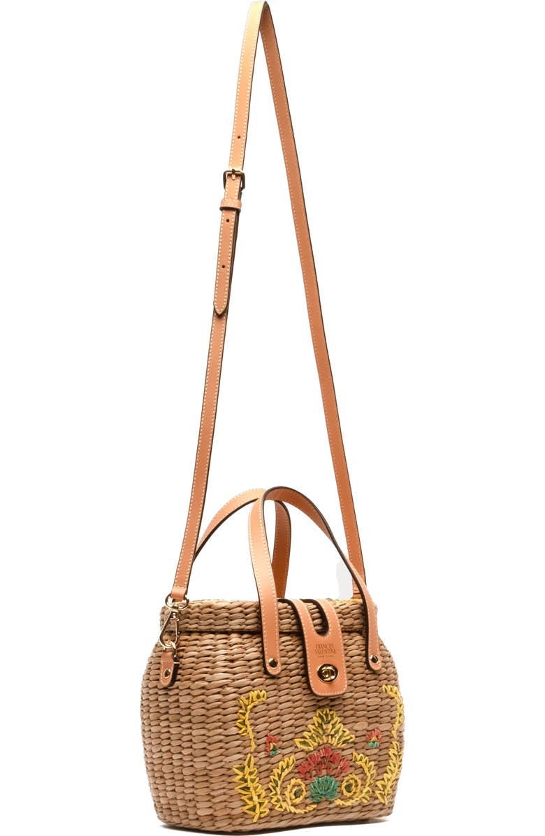 Frances Valentine Harriet Wicker Top Handle Bag, Alternate, color, Natural/ Multi