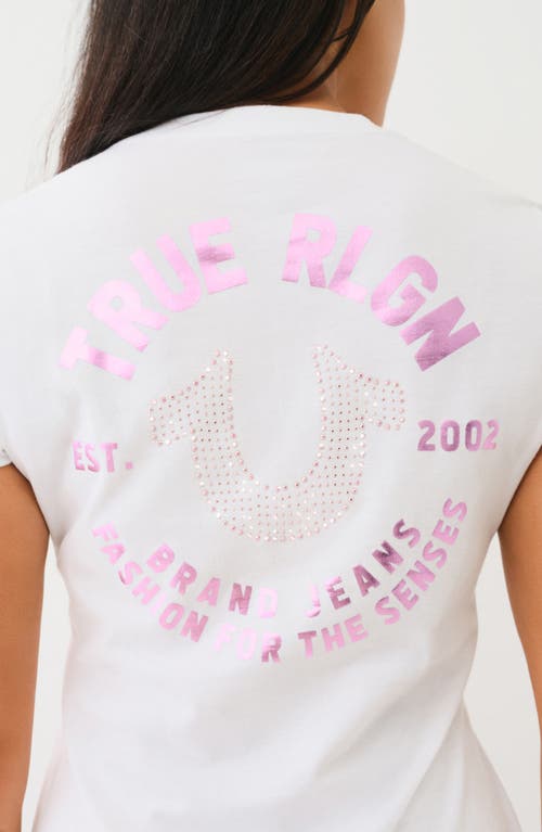 TRUE RELIGION TRUE RELIGION CRYSTAL HORSESHOE V-NECK T-SHIRT 