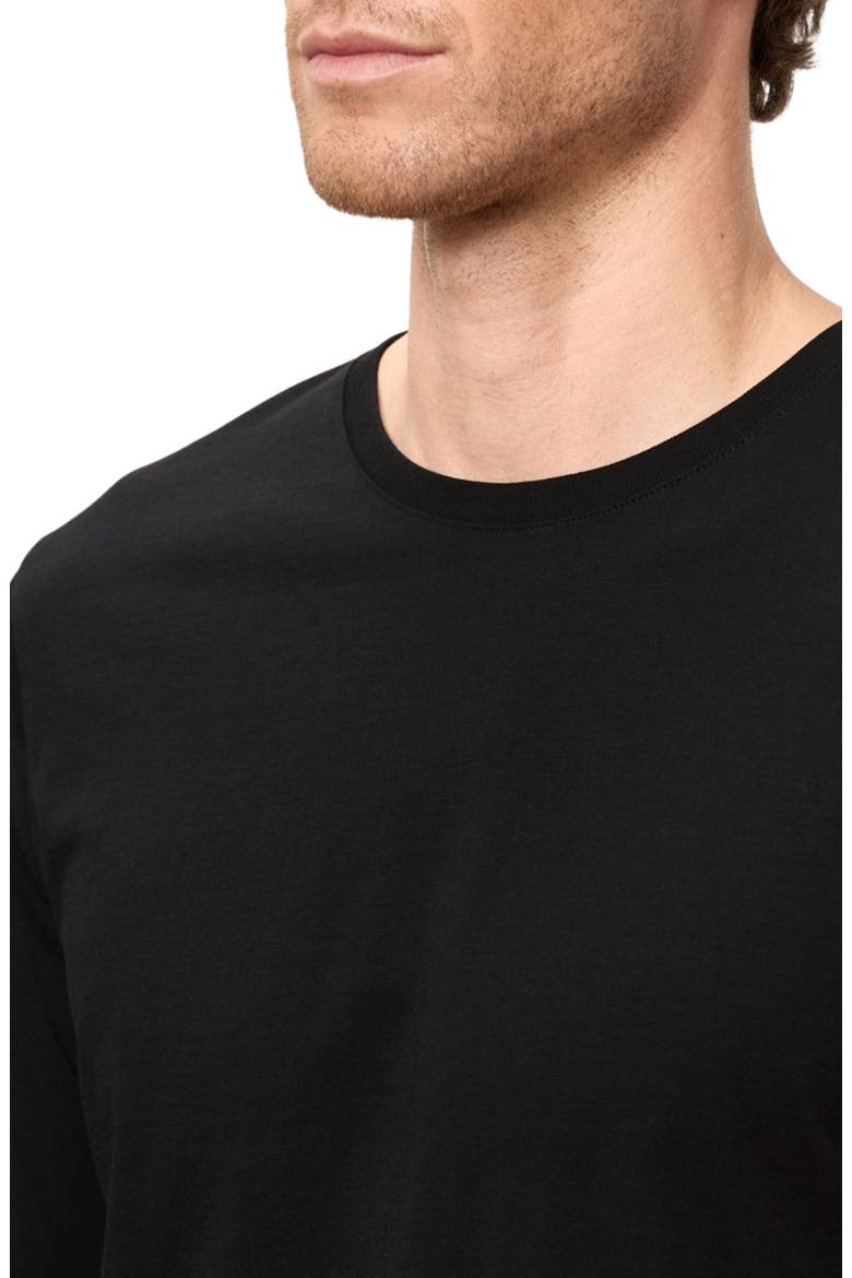 Organic Cotton Men's Softspun Essential Crewneck Long Sleeve Tee, Alternate, color, Black