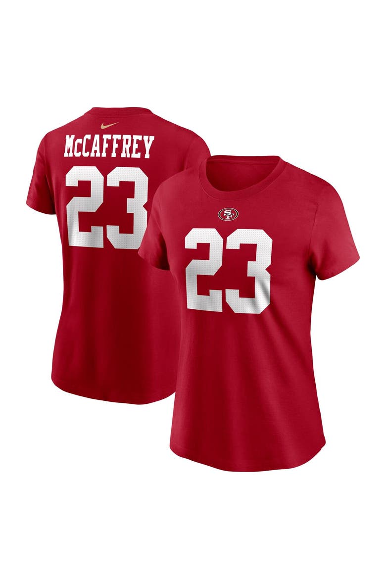 Women's Nike Christian McCaffrey Scarlet San Francisco 49ers Player Name & Number T-Shirt, Alternate, color, Scarlet