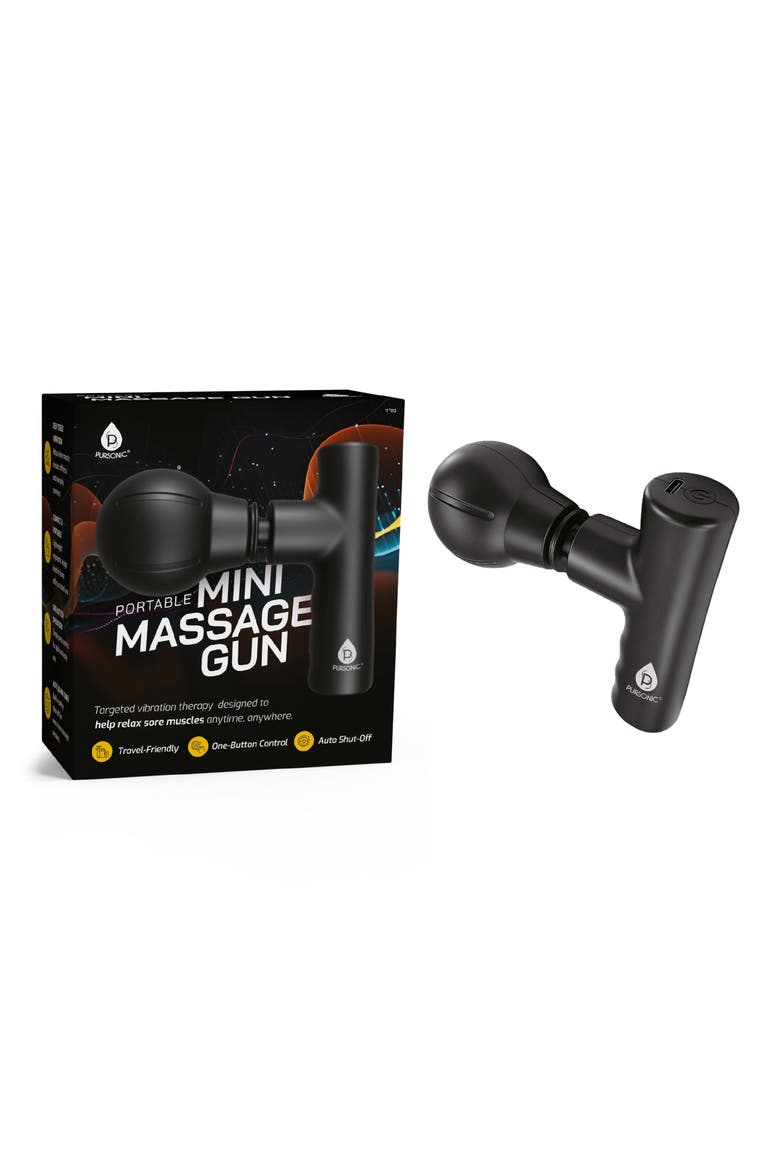 Portable Mini Massage Gun, Alternate, color, BLACK
