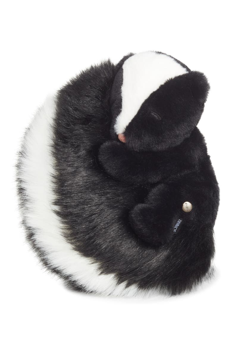 Big Tails Skunk Plush Stuffed Animal, Main, color, BLACK