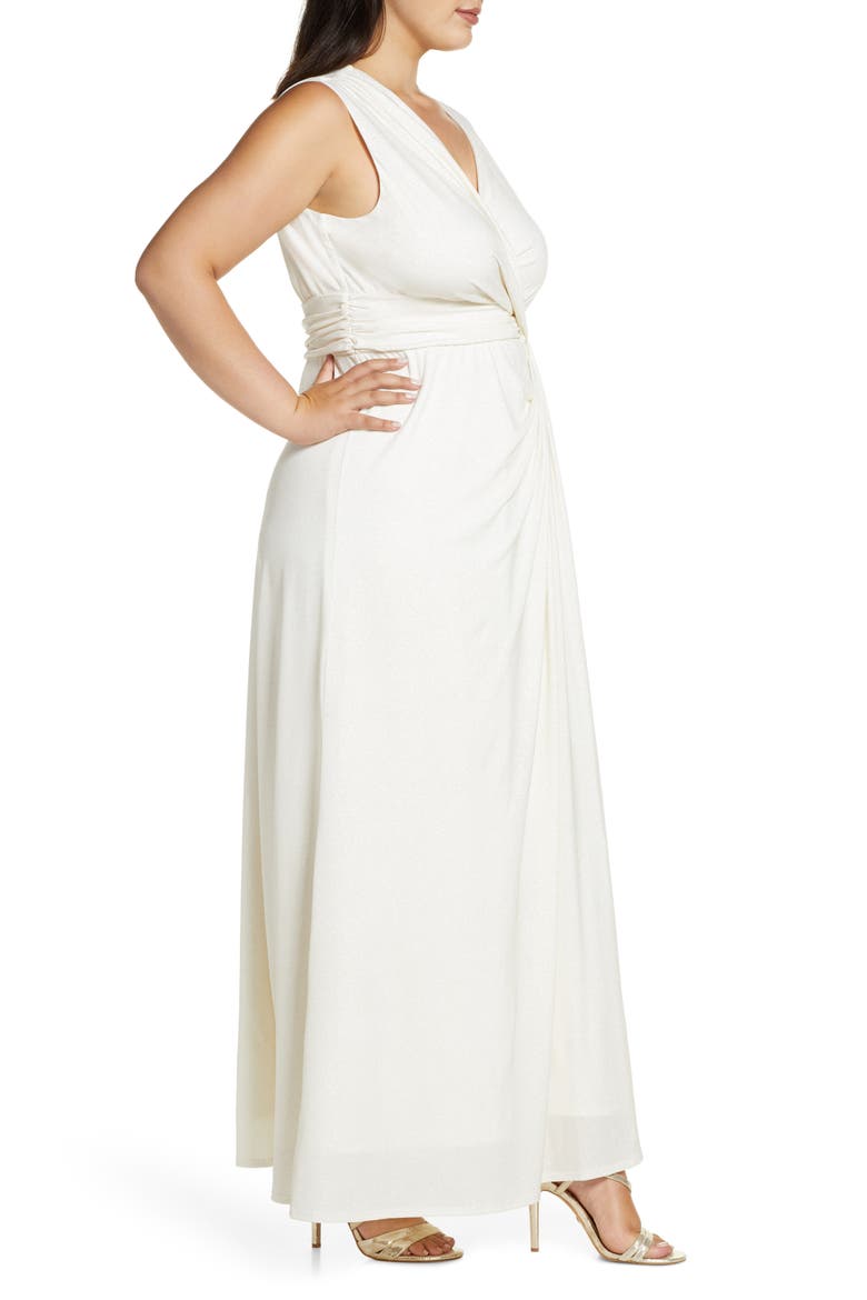 Gilded by Moonlight Sleeveless Gown, Alternate, color, GOLD SPARKLE