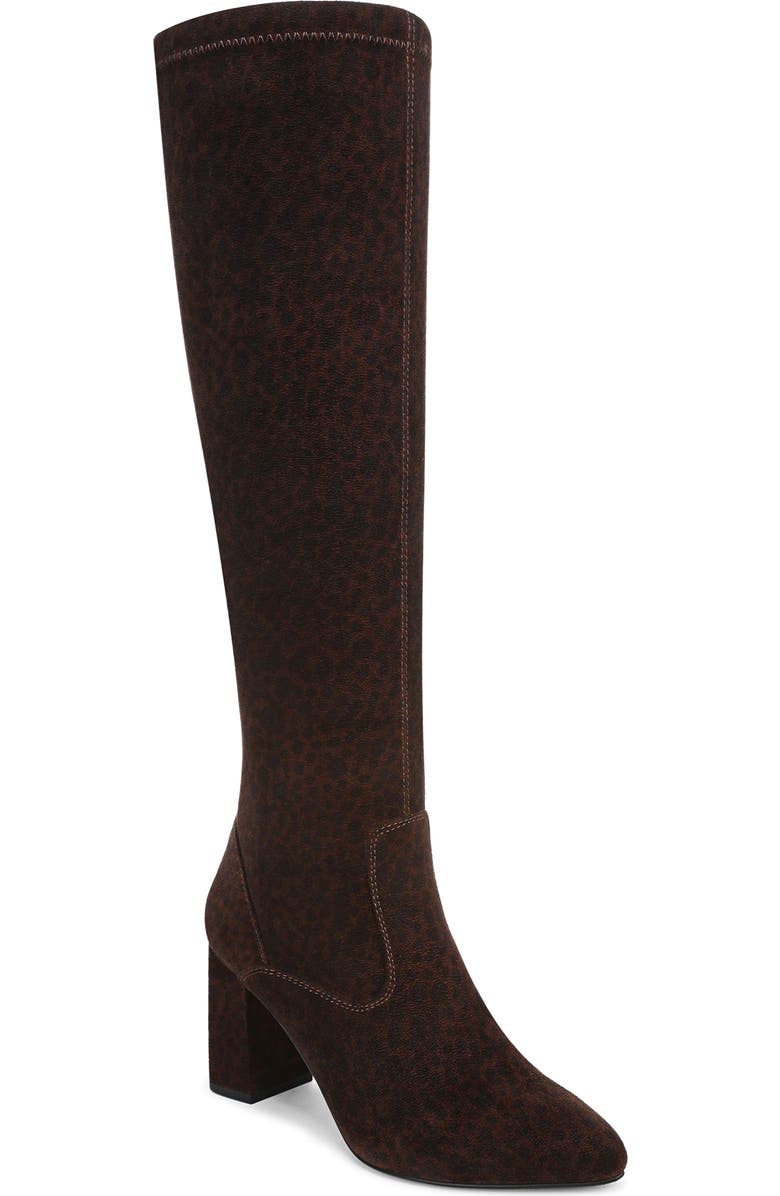 Franco Sarto Katherine Knee High Boot, Main, color, Brown Stretch