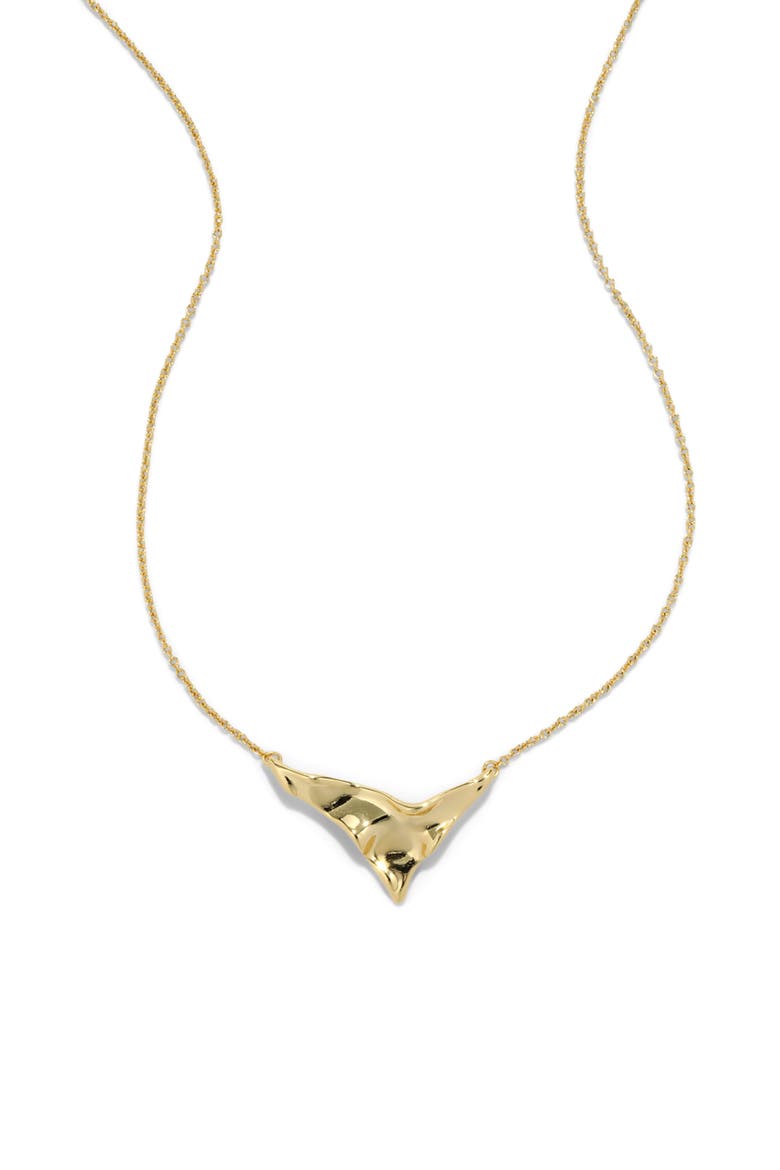 Molten Shield Pendant Necklace, Alternate, color, GOLD