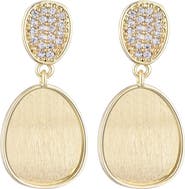 Adornia Pavé Cubic Zirconia Satin Finish Drop Earrings