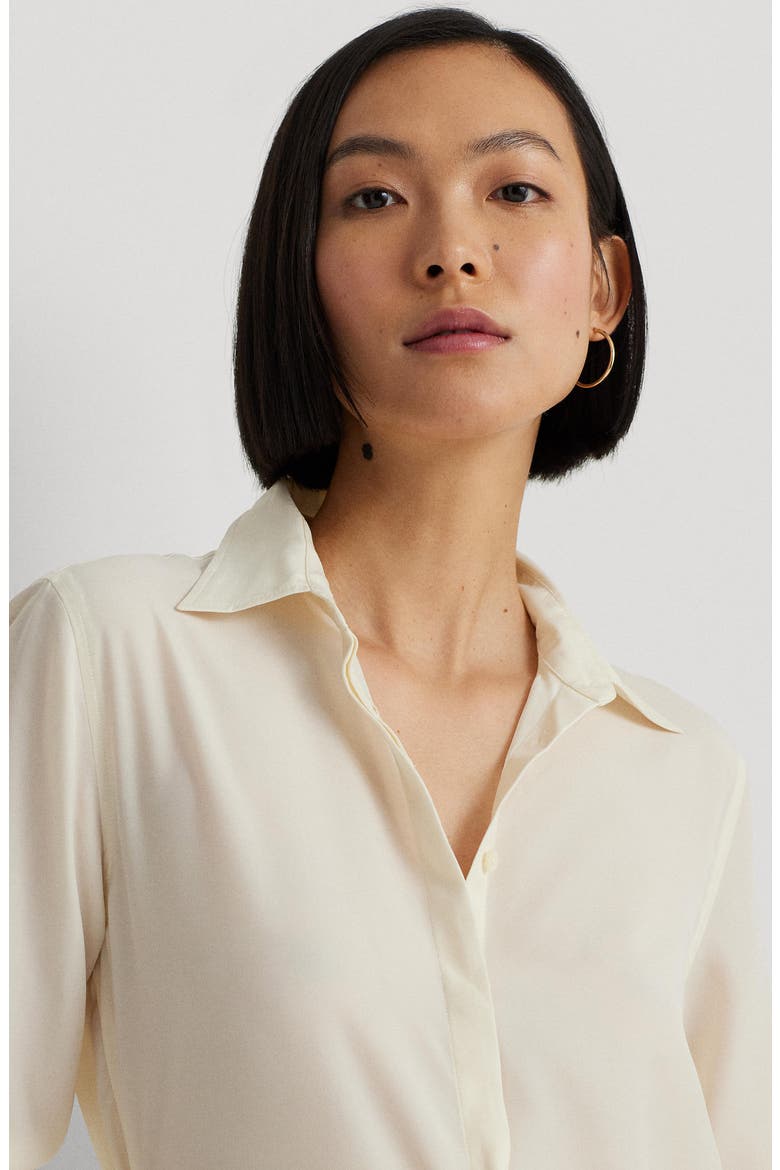 Classic Fit Crepe Shirt, Alternate, color, MASCARPONE CREAM