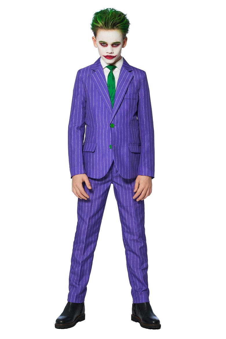 Kids' The Joker Two-Piece Suit with Tie, Main, color, PURPLE