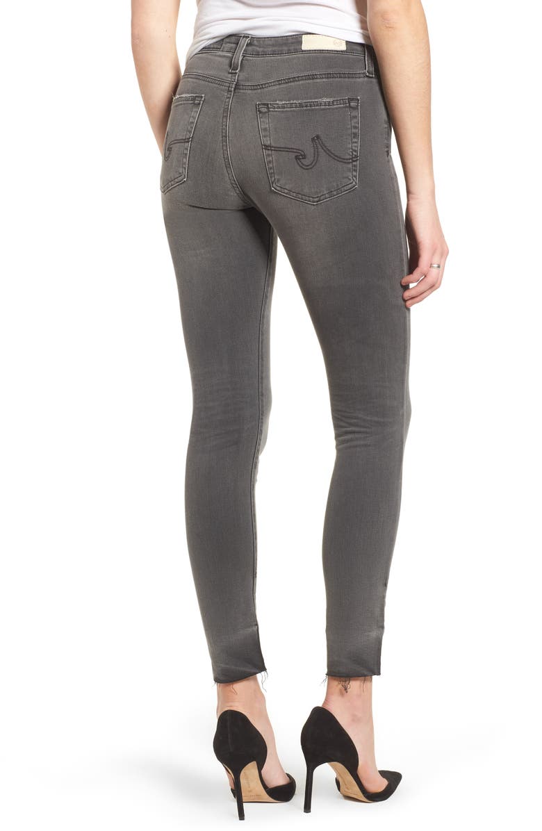 AG The Farrah High Waist Raw Hem Skinny Jeans, Alternate, color, 