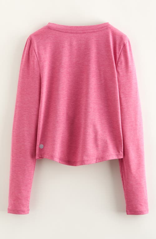 Zella Girl Kids' Jump Start Long Sleeve Draped T-shirt In Pink
