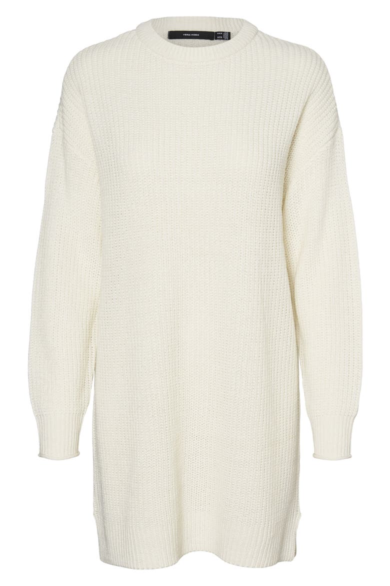 Lea Long Sleeve Sweater Minidress, Main, color, BIRCH