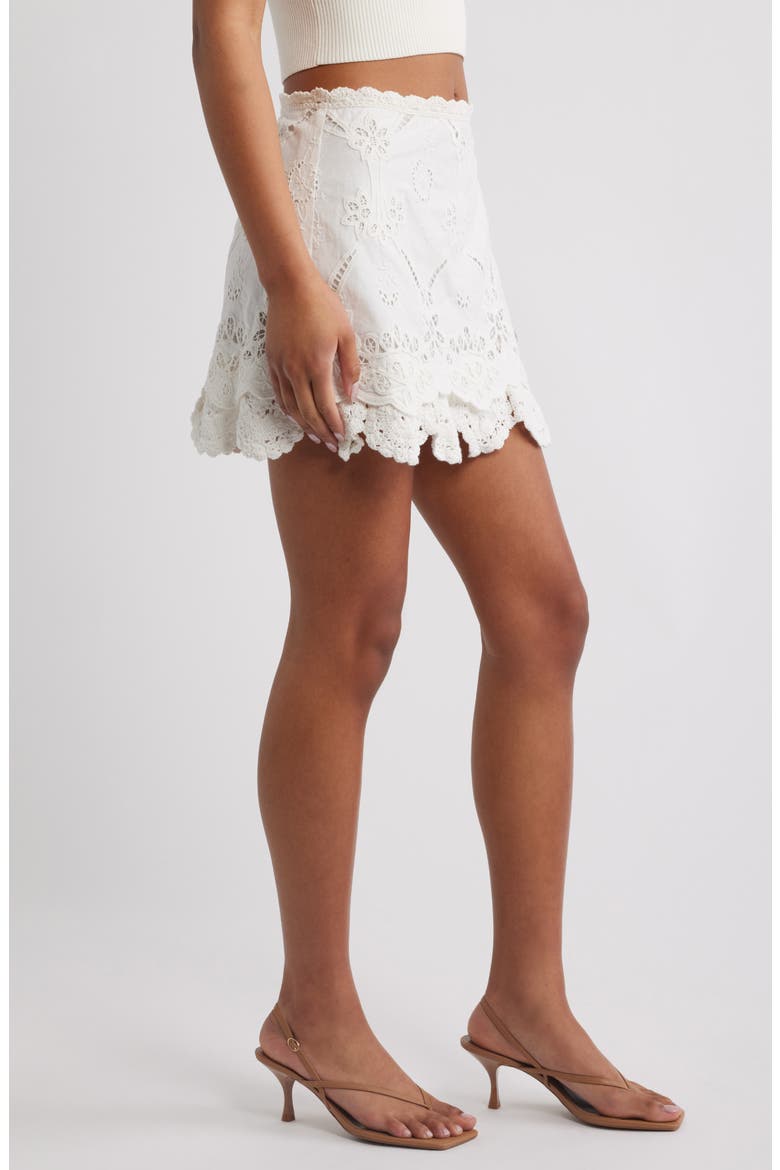 Liriel Eyelet Miniskirt, Alternate, color, OPTIC WHITE