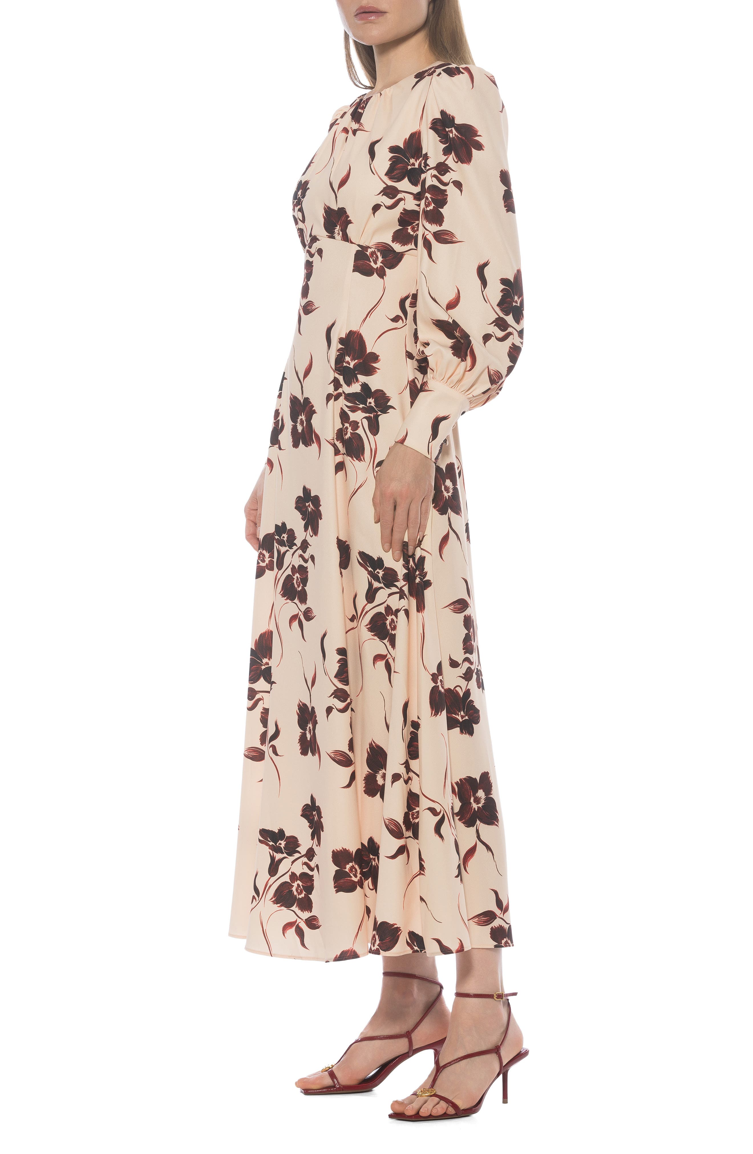 Alexia Admor Kate Collared Long Sleeve Maxi Dress