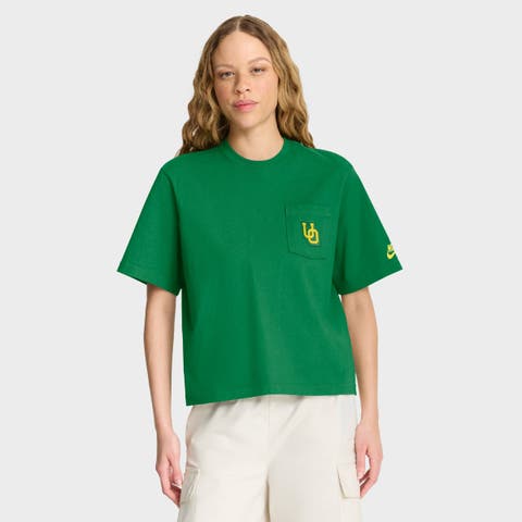 Women's Nike Green Oregon Ducks Legacy Pocket Boxy T-Shirt